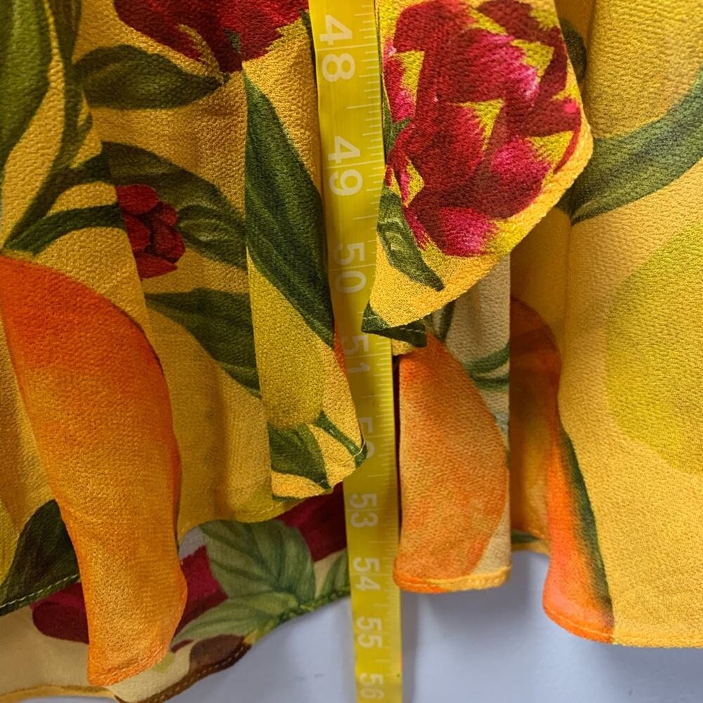 Farm Rio size small fruit lovers Yellow Floral Maxi Dress dragon fruit tropical - Picture 10 of 16